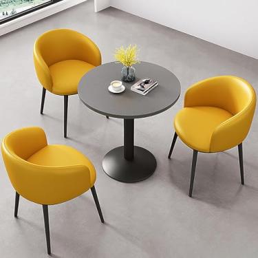 Imagem de Combinação de mesa e cadeira, conjunto de jantar de 4 peças, combinação de mesa de recepção e cadeira, conjunto de mesa de jantar e cadeira de negociação, adequado para lounge, sala de estar, cozinha