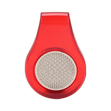 Imagem de Clipe de chapéu de golfe marcador magnético de plástico PU multifuncional destacável clipe de chapéu para marcação de posição, acessórios portáteis leves e duráveis (vermelho)