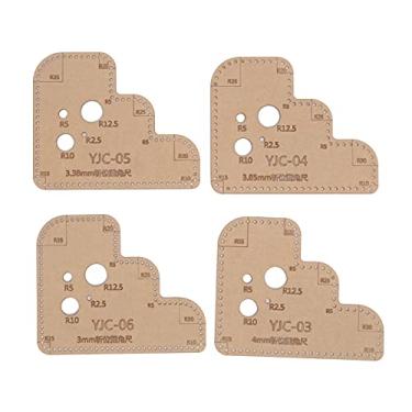 Imagem de Modelos de acrílico, régua redonda, ferramentas de corte, faça você mesmo, modelo de acrílico transparente com camada protetora para projetos de artesanato e costura de couro feito à mão, conjunto de