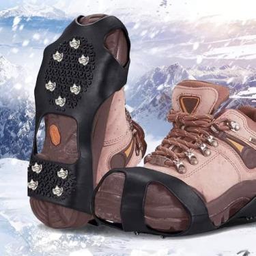 Imagem de Pinças antiderrapantes de inverno para sapatos de gelo e neve – Grampos de borracha fáceis de colocar e tirar para caminhadas de segurança no inverno
