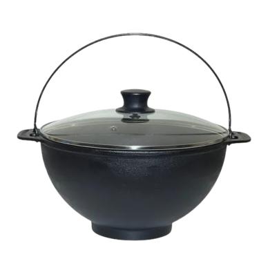 Imagem de Panela Polenteira de Ferro Fundido com Tampa Vidro 26cm 5L