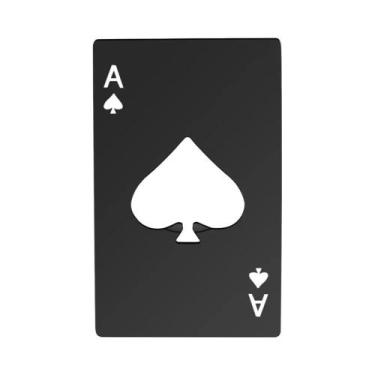 Imagem de Abridor De Garrafas De Poker Em Aço Inoxidável Preto Personalizado Est