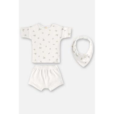 Imagem de Conjunto 3 Peças Unissex para Bebê Up Baby, Branco, G
