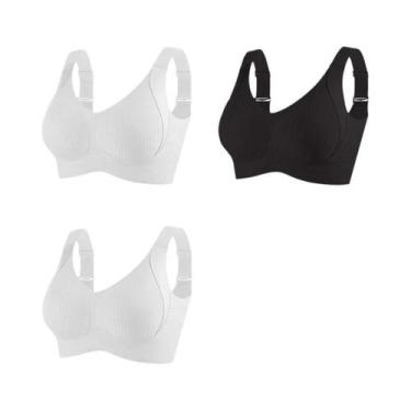 Imagem de Sutiãs Sem Fio Push-up Para Mulheres, 3 Peças, Sem Costura, Ajustáveis