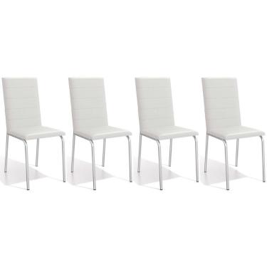 Imagem de Kit 4 Cadeiras De Cozinha Amsterdã C091 4 Un Cromada Branco 106