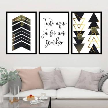 Imagem de Kit 3 Quadros Decorativos Tudo Aqui Já Foi Um Sonho