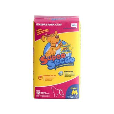 Imagem de Fralda Descartável para Cachorro Fêmea M - Petix Super Secão 12 Unidad