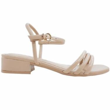 Imagem de Sandália Feminina Casual Básica Dia a Dia Passeio Trabalho Salto Baixo Conforto Ramarim 2453203-Feminino