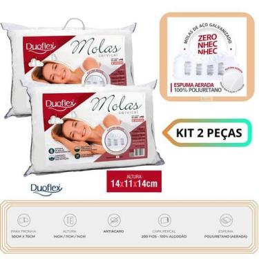 Imagem de Kit 2 Travesseiros de Molas Cervical Duoflex - Anatômico com Gomos Mas
