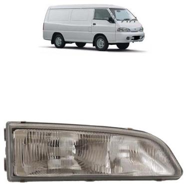 Imagem de Farol Dianteiro H100 1995 1996 1997 Máscara Cromada Lente Estriada Vid