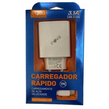 Imagem de Carregador rapido v8 inova 3.1a completo