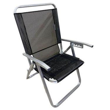 Imagem de Cadeira De Praia Noronha Oversize 140kg Sanete Ronchetti, Preto