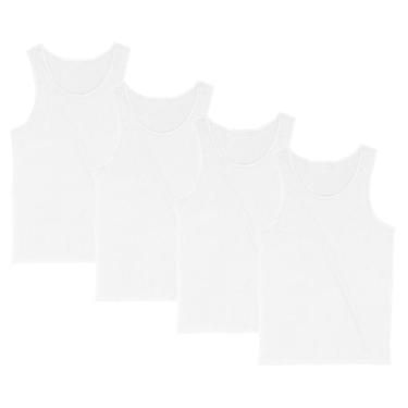 Imagem de Kit 4 Regata Masculina Camiseta Lisa Básica Algodão Regatas-Masculino