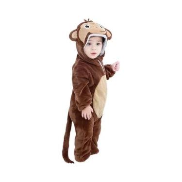 Imagem de Macacão Infantil Com Capuz De Tigre E Leão, Pijama Quente, Fantasia De