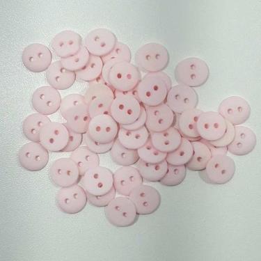 Imagem de Botão Rosa 10mm 2 Furos Plástico Abs Fosco 50Un 100Un 200Un vestidos u