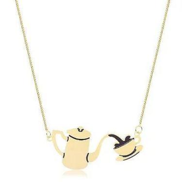 Imagem de Colar bule de café banhado a ouro 18k  - LID JOIAS