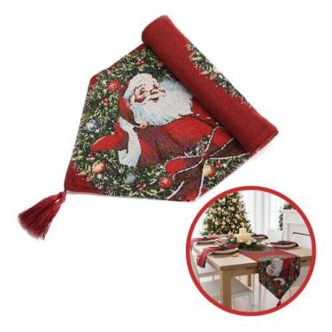 Imagem de Caminho Mesa Toalha Decoração Enfeite 180cm Natal Natalina, PAPAI NOEL