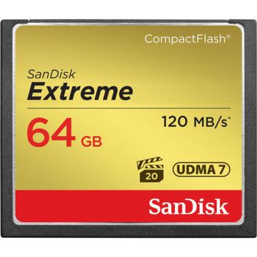 Imagem de Cartão Compact Flash Sandisk Extreme 64GB - 120MB/s