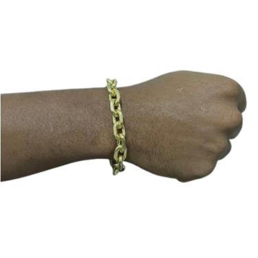 Imagem de Pulseira 12 milimetros moeda antiga cadeado Joias