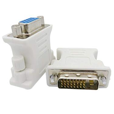Imagem de OUOU Adaptador VGA DVI-I 24+1 Macho para VGA Fêmea de 15 Pinos Suporta 1080p Full HD para Computador PC Host Laptop Placa Gráfica para HDTV LG HP Dell Monitor e Projetor (Pacote com 2 Unidades)