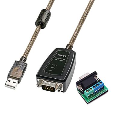 Imagem de DTECH Adaptador USB para RS485, cabo de porta serial RS422, com placa terminal de chip CP2102, luzes de LED, núcleo de ferrite para Windows 10, 8, 7 XP, Mac (1,5 m)