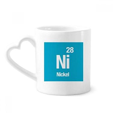 Imagem de Ni Nickel Chemical Element Caneca de cerâmica para café copo de coração de vidro