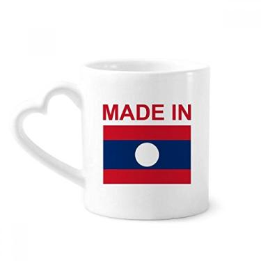 Imagem de Caneca Made In Laos Country Love Coffee Ceramic Drinkware Copo de coração de vidro