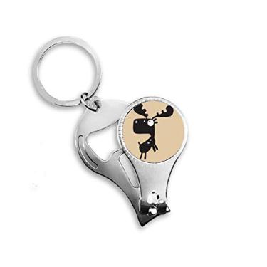 Imagem de Chaveiro abridor de garrafa cortador de unhas Art Deco presente moda animal cervo dos desenhos animados abridor de garrafa