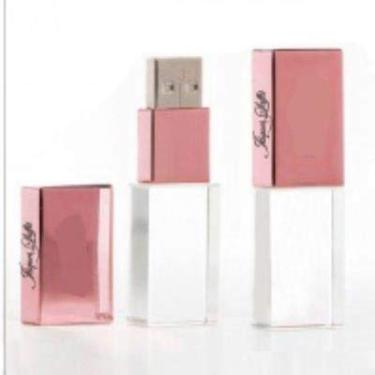 Imagem de Pen drive em vidro e aço rosê, 16 gigas - JL PEN 814B