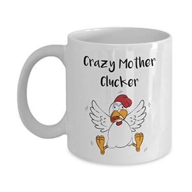 Imagem de Caneca Crazy Mother Clucker – Chá divertido de cacau quente – Ideia de presente de aniversário de Natal