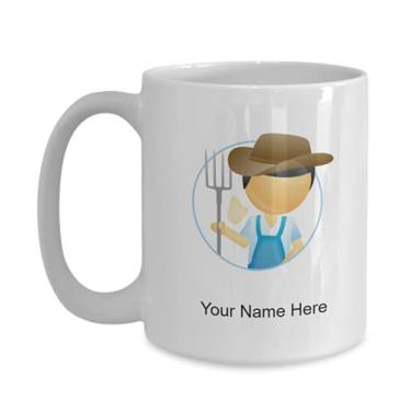 Imagem de Caneca de fazendeiro personalizada, copo de café de fazenda, ideia de presente de fazendeiro, copo de fazendeiro personalizado, caneca de café de 444 ml