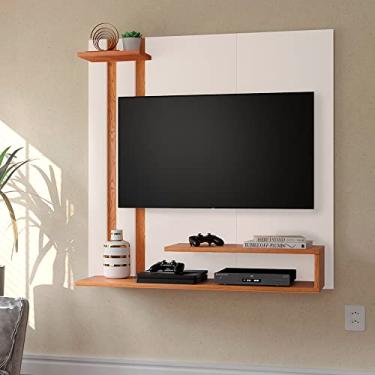 Imagem de RPM Painel para TV Smart até 32 Polegadas com 2 Prateleiras, Quarto e Sala, Luxo - Off White/Nature