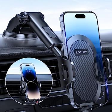 Imagem de LOTUNY Suporte universal de telefone para carro, [sucção confiável de grau militar] Suporte de telefone de carro mãos livres, suporte de celular de carro para painel de ventilação de para-brisa adequado para todos os smartphones