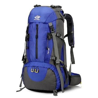 Imagem de Daconovo Mochila de caminhada 50L mochila de acampamento à prova d'água com capa de chuva bolsa de dia de viagem com compartimento para sapatos para mochila ao ar livre escalada