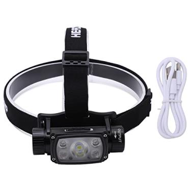 Imagem de Lanterna De Cabeça LED, Lanterna De Cabeça Recarregável, ângulo Ajustável Ipx4 à Prova D'água Absorção Magnética Typc C Carregamento De Vários Modos Lanterna De Farol Para Acampamento, Corrida, Pesca