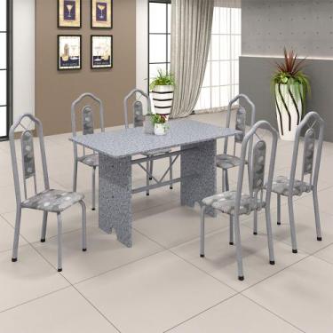 Imagem de Conjunto Sala De Jantar Mesa 070 Com Granito E 6 Cadeiras Bianca Parao