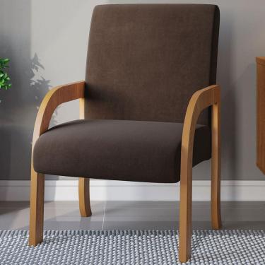 Imagem de Poltrona Veneza Marrom/Veludo Bombom - Viero Móveis