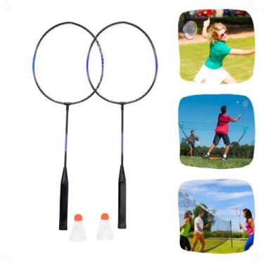 Imagem de Raquete Badminton 2 Raquetes 2 Petecas 1 Bolsa Kit Com 5 Peças - Top R
