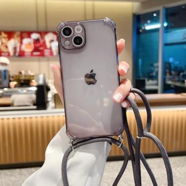 Imagem de Capa de telefone de silicone líquido com alça de gola cruzada com fio para iPhone 13 12 MiNi 11 Pro X XR XS Max 6s 7 8 Plus SE,2, para iPhone 14 Plus