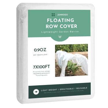 Imagem de JUNKOGO Capa de proteção contra congelamento de plantas, cobertor de jardim de inverno de pano de geada de 2,1 x 30,5 m, cobertura flutuante para clima frio e sombra, perfeita para vegetais ao ar livre, árvores, estufa
