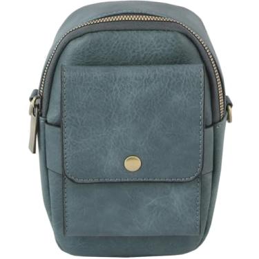 Imagem de Le Miel Elegante Bolsa Compacta de Couro Vegano para Celular - Mini Bolsa Feminina Elegante com Alça Destacável, Jeans