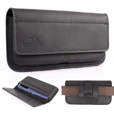 Imagem de Topstache Coldre de telefone de couro GG, capa flip para celular com clipe de cinto para S23 Ultra S23 Plus, capa de couro para iPhone 14 Pro Max, bainha de couro universal para smartphone para telefone com capa protetora