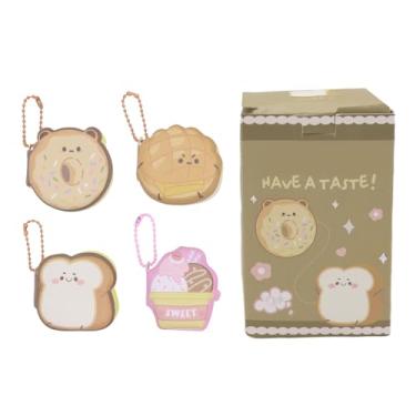 Imagem de ANKOMINA 4 peças de mini notas autoadesivas de desenho animado fofo capa de silicone macio agenda adesivos kawaii papelaria para escritório casa, 320 folhas