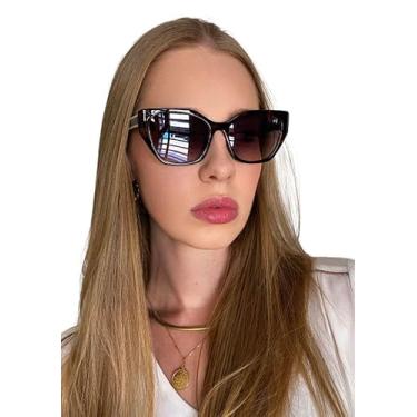 Imagem de Óculos Feminino De Sol Gatinho Nora Com Case Antiqueda (Marrom)