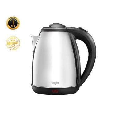 Imagem de Chaleira elétrica portátil inox sem fio rápida 1,8L Elgin, 110V