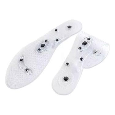 Imagem de Palmilha de Silicone Transparente Magnética Com 8 Imãs Pontos Acupress