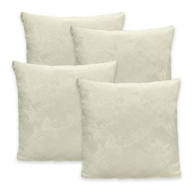 Imagem de Kit 4 Capas de Almofada c/ Zíper em Jacquard Adamascado Luxo 40cm x 40