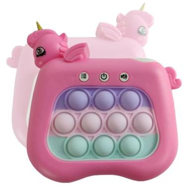 Imagem de Pop It Mini Game Interativo Unicornio Som Luzes 4 Modos Fidget Sensori