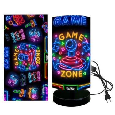 Imagem de Abajur luminaria infantil quarto bebe uniq gamer games zone - ATACADAO