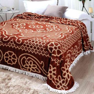 Imagem de Colcha Chenille Jolitex Queen Com Franja 2,20x2,40m Marrom